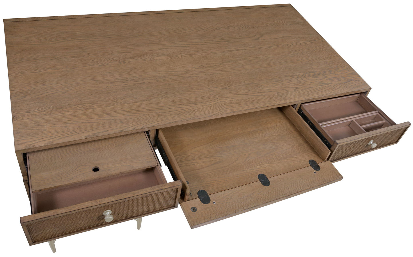 Sonnet - Sonnet Executive Desk - Dark Gray / Light Brown