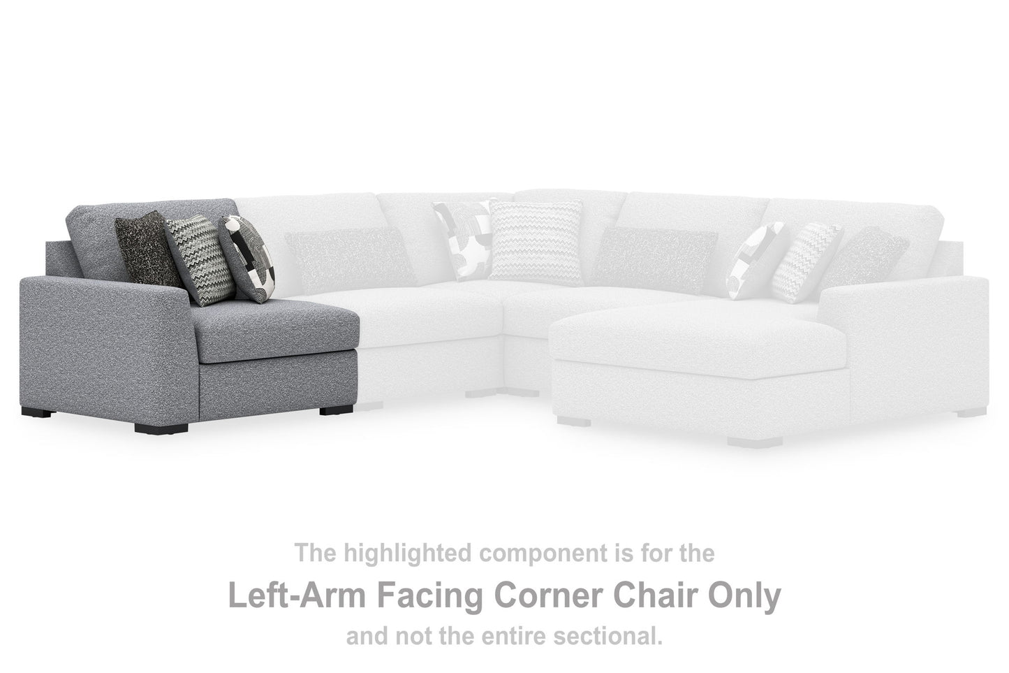 Bealton - LAF Corner Chair - Salt And Pepper