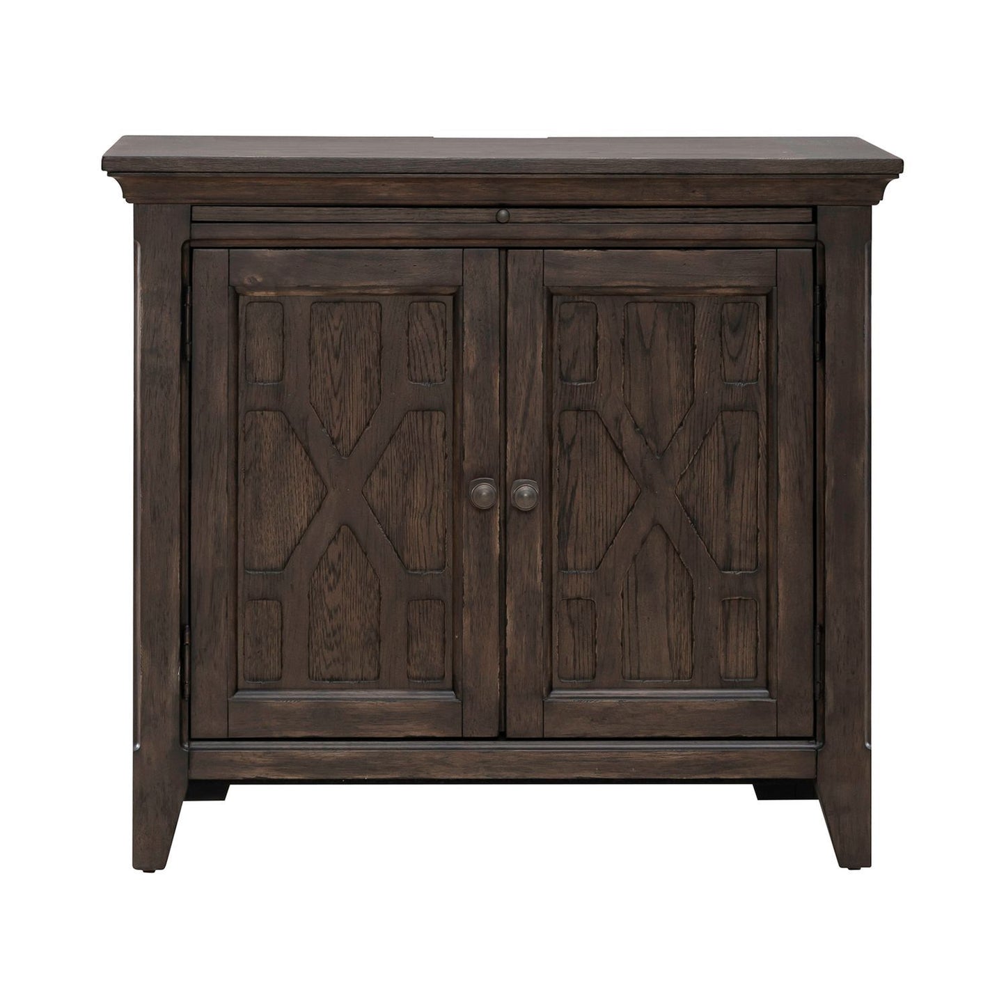 Paradise Valley - 2 Door Bedside Chest With Charging Station - Saddle Brown