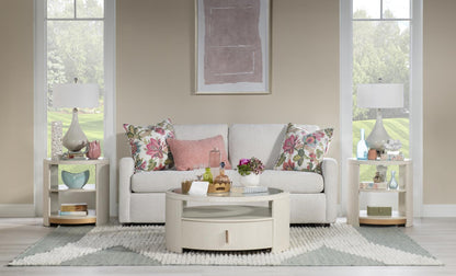 Sloan - Round Cocktail Table With Casters - Frost