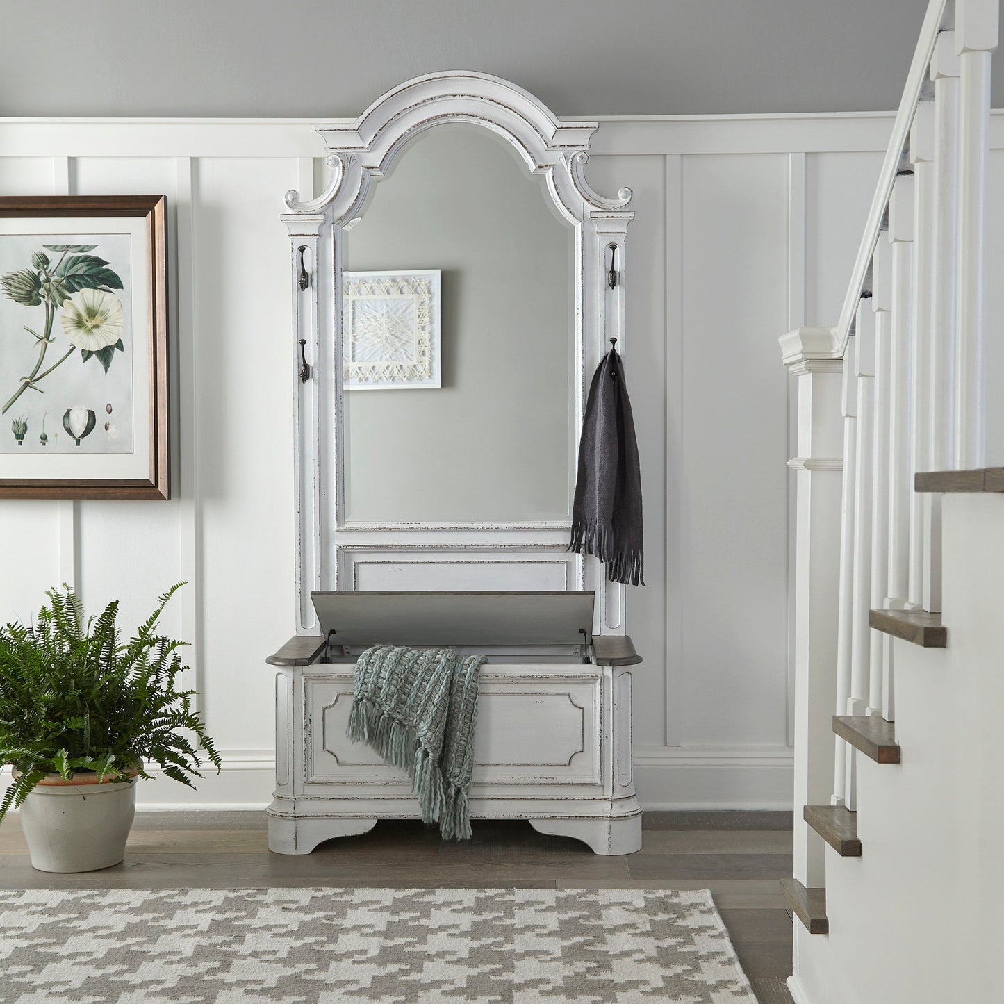 Magnolia Manor - 2 Piece Hall Tree - Antique White