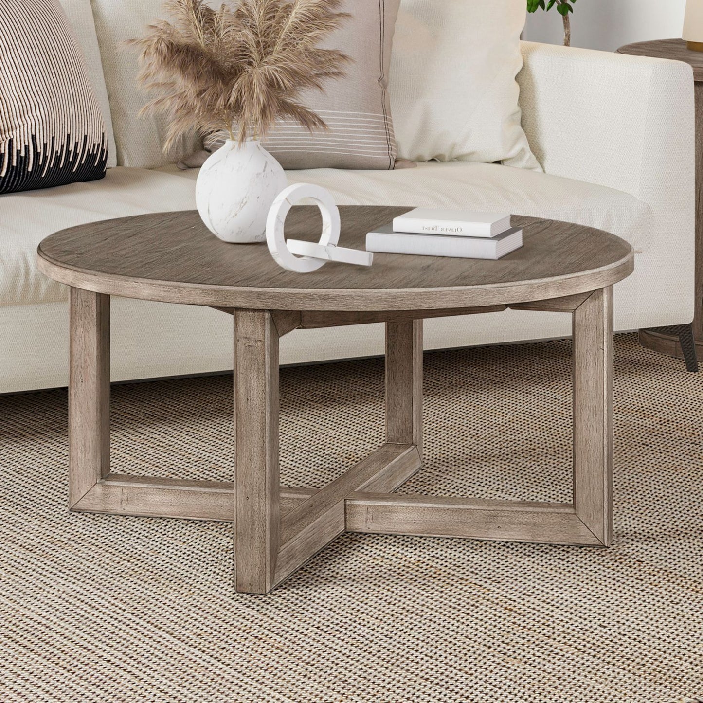 Proximity Place - Round Cocktail Table - Barley Buff
