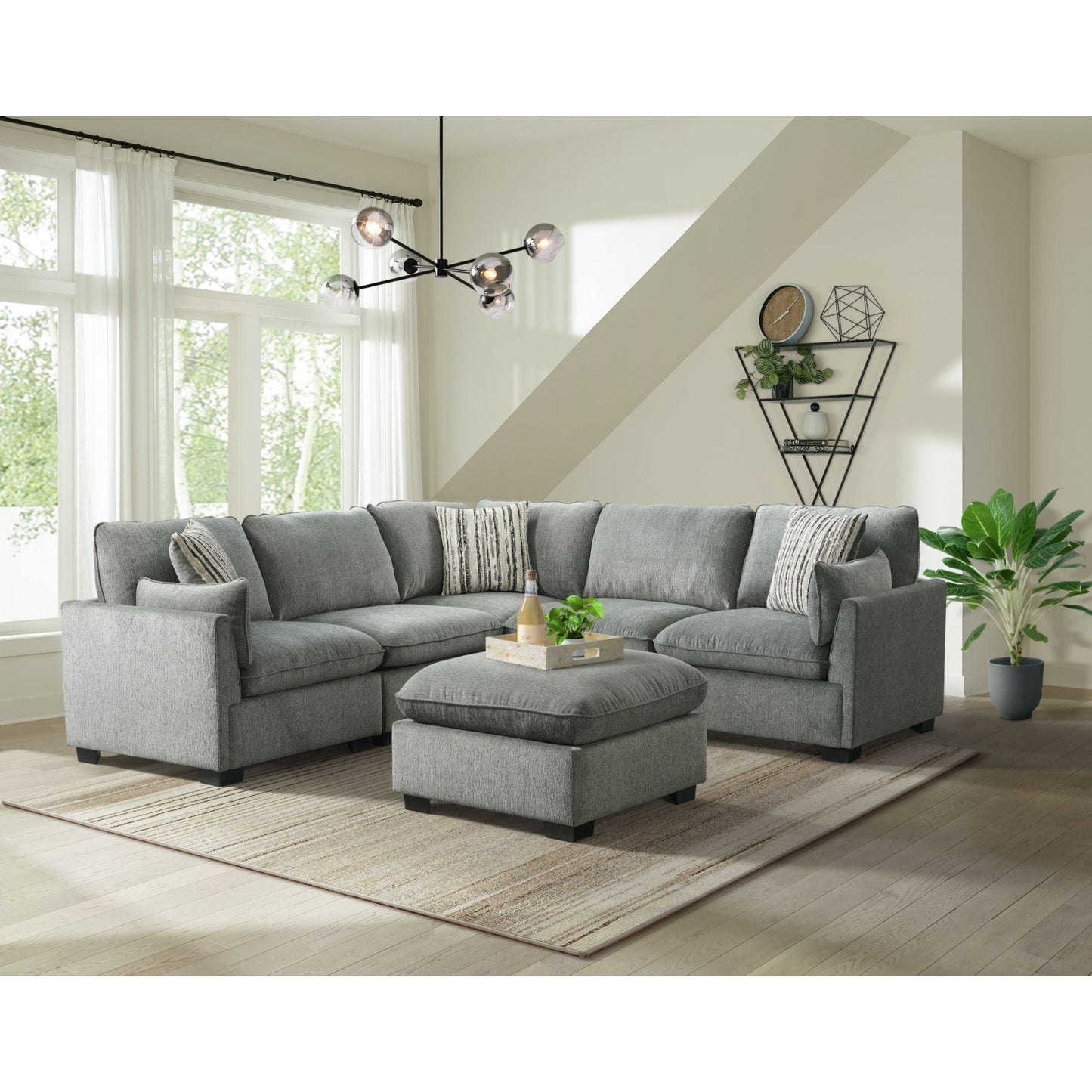 Deville - Modular Ottoman - Nova Gray