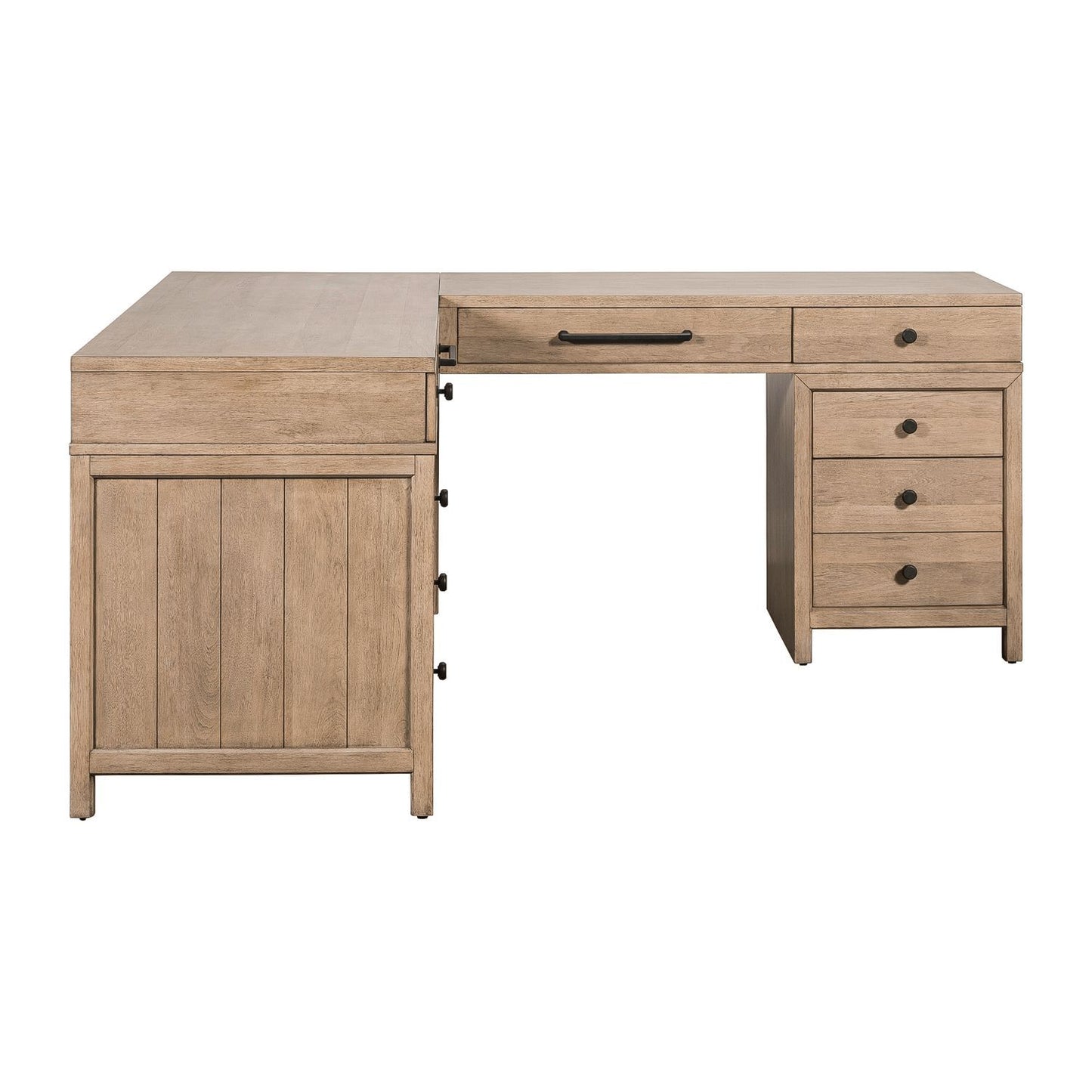 Proximity Place - L Shaped Desk - Barley Buff