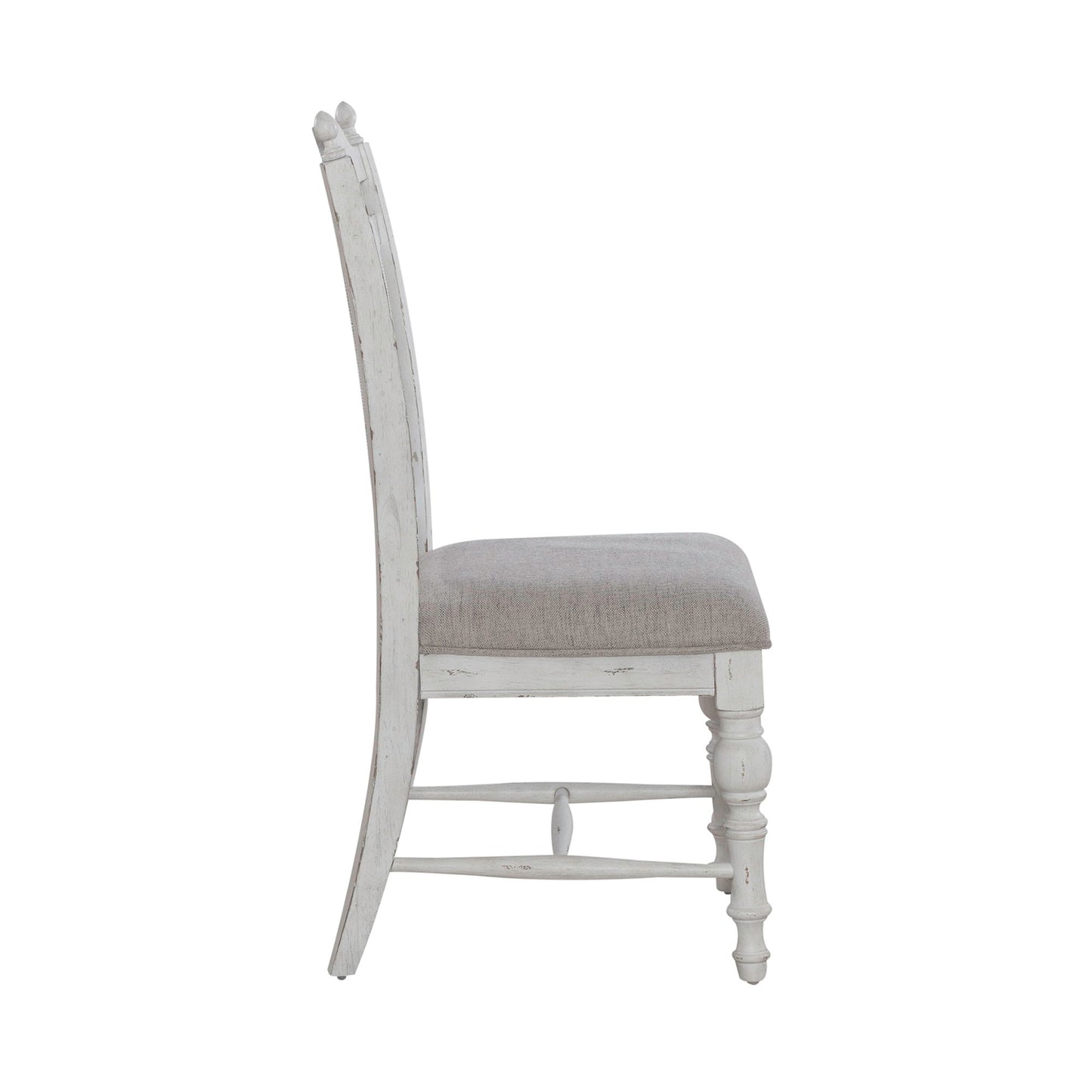 River Place - Panel Back Side Chair - Riverstone White & Tobacco