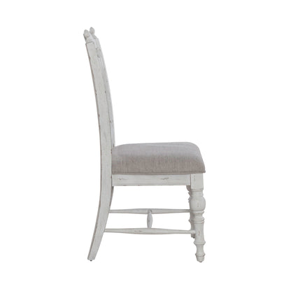 River Place - Panel Back Side Chair - Riverstone White & Tobacco