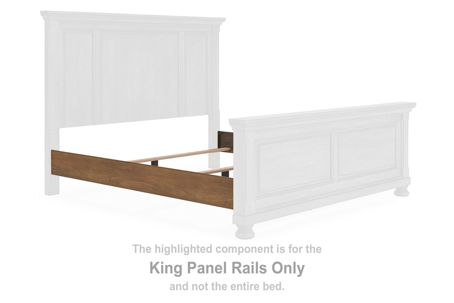 Feddinger - King Panel Rails - Medium Brown