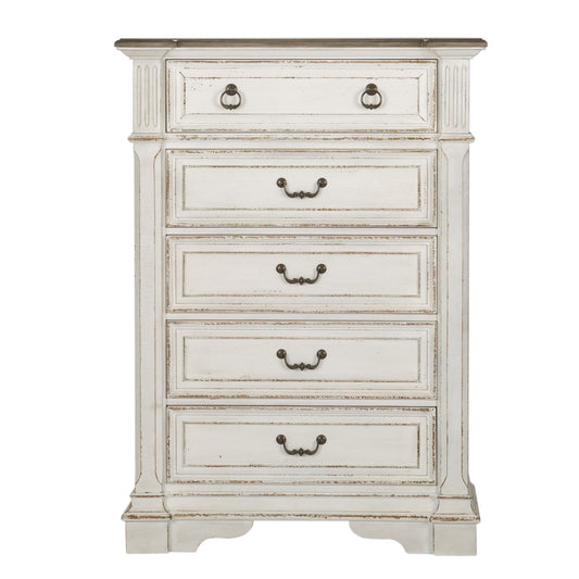 Abbey Park - 5 Drawer Chest - Antique White