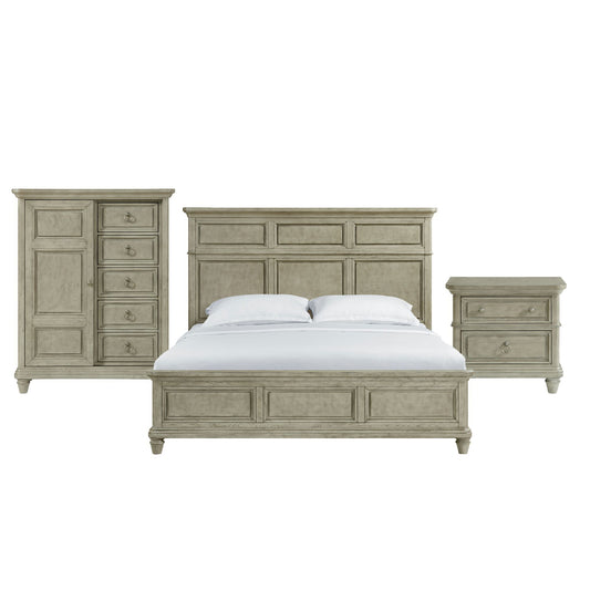 Whit-Ash - Panel Bedroom Set With Door Chest