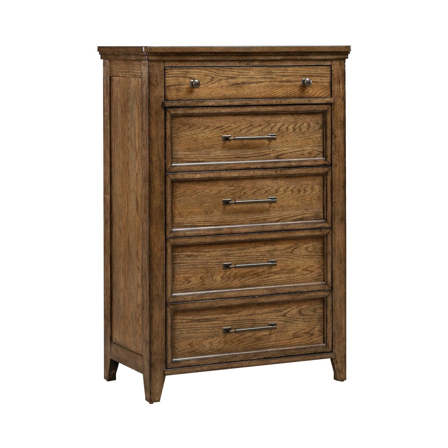 Carolina Park - 5 Drawer Chest - Amber Brown