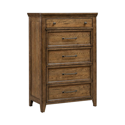 Carolina Park - 5 Drawer Chest - Amber Brown