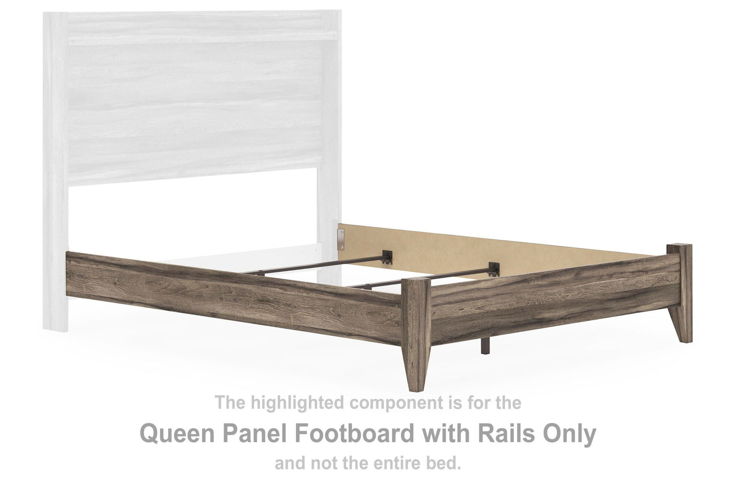 Elbrim - Queen Panel Footboard With Rails - Brown