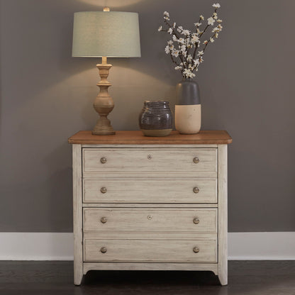 Farmhouse Reimagined - Lateral File - Antique White / Chestnut Tops