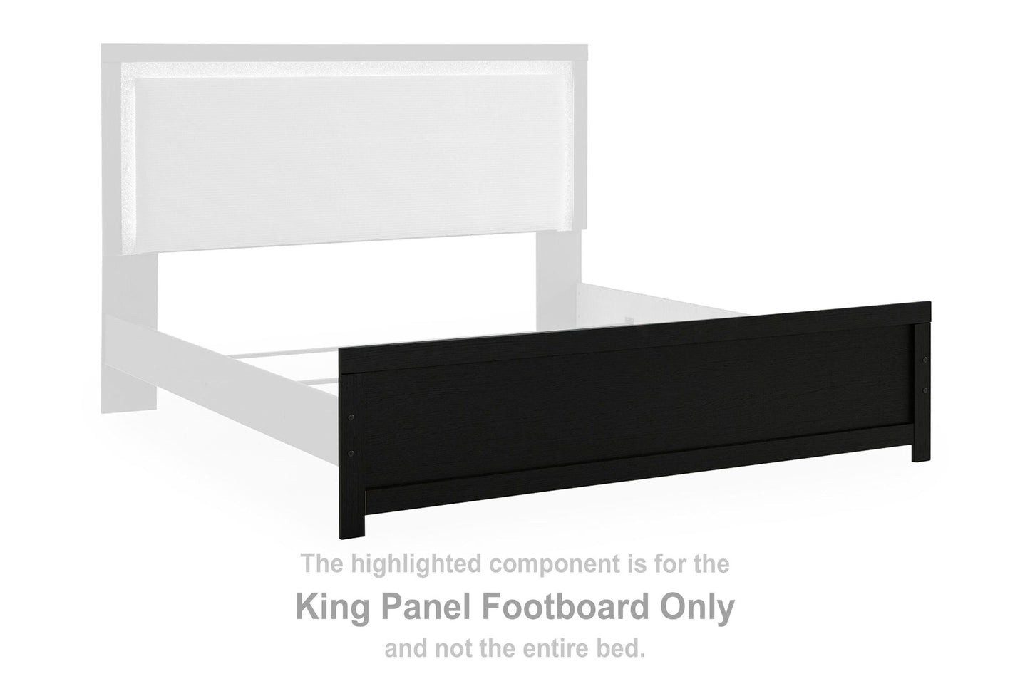 Maeling - King Panel Footboard - Black