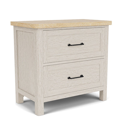 Glenndale - Two Drawer Nightstand - Aged White / Wheat