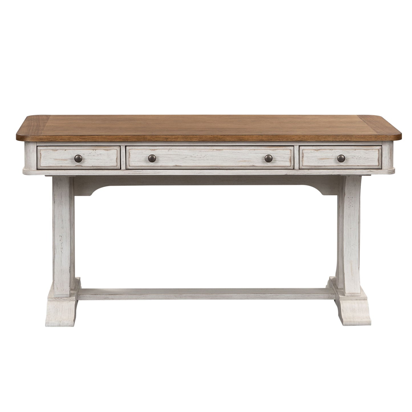 Farmhouse Reimagined - Writing Desk - Antique White / Chestnut Tops