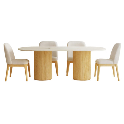 Sylvie - 5 Piece Standard Height Dining Set, Oval Table