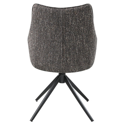 Malika - Side Chair With Swivel (Set of 2) - Brown Chenille