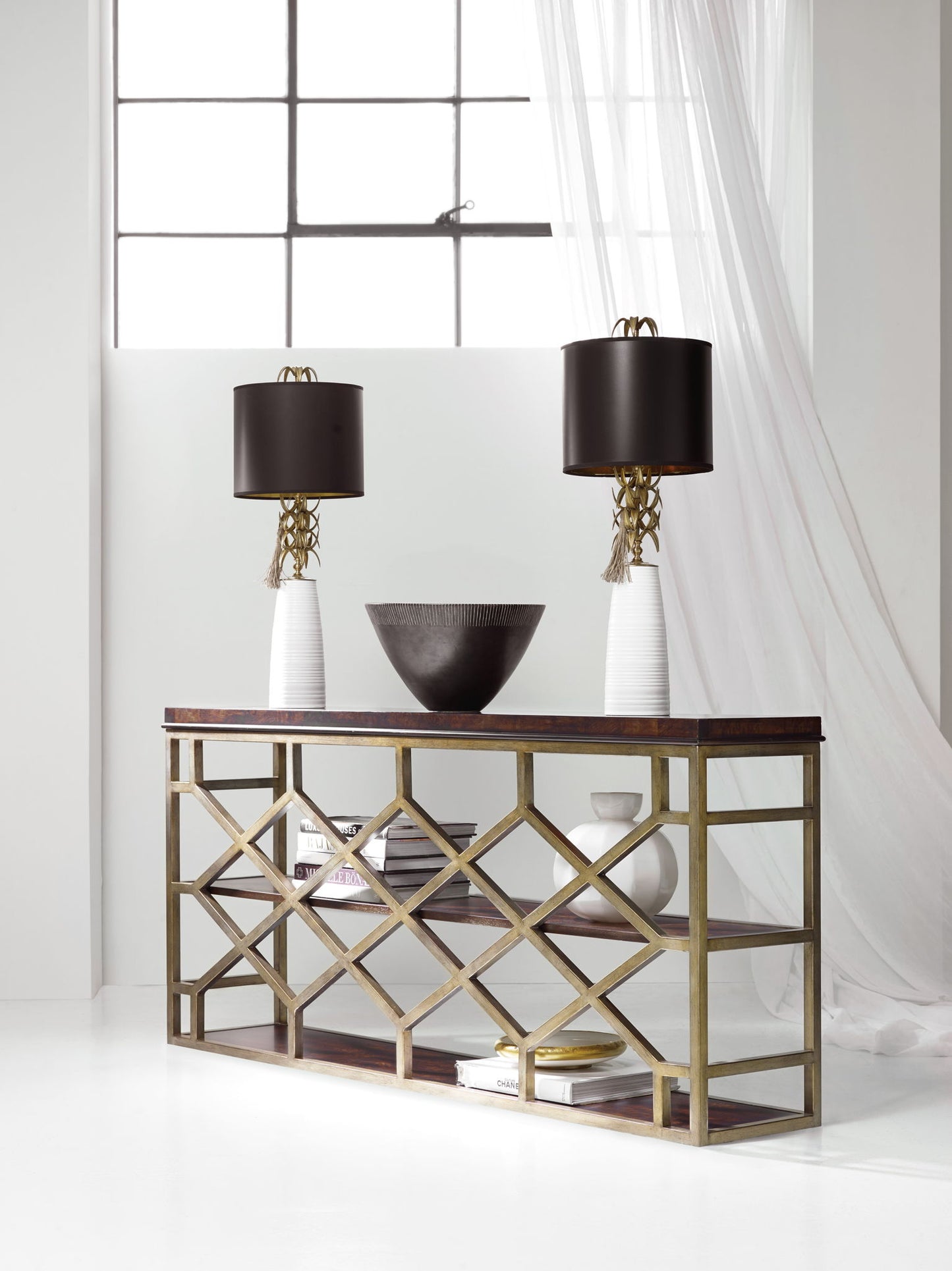 Melange - Giles Console Table - Dark Brown