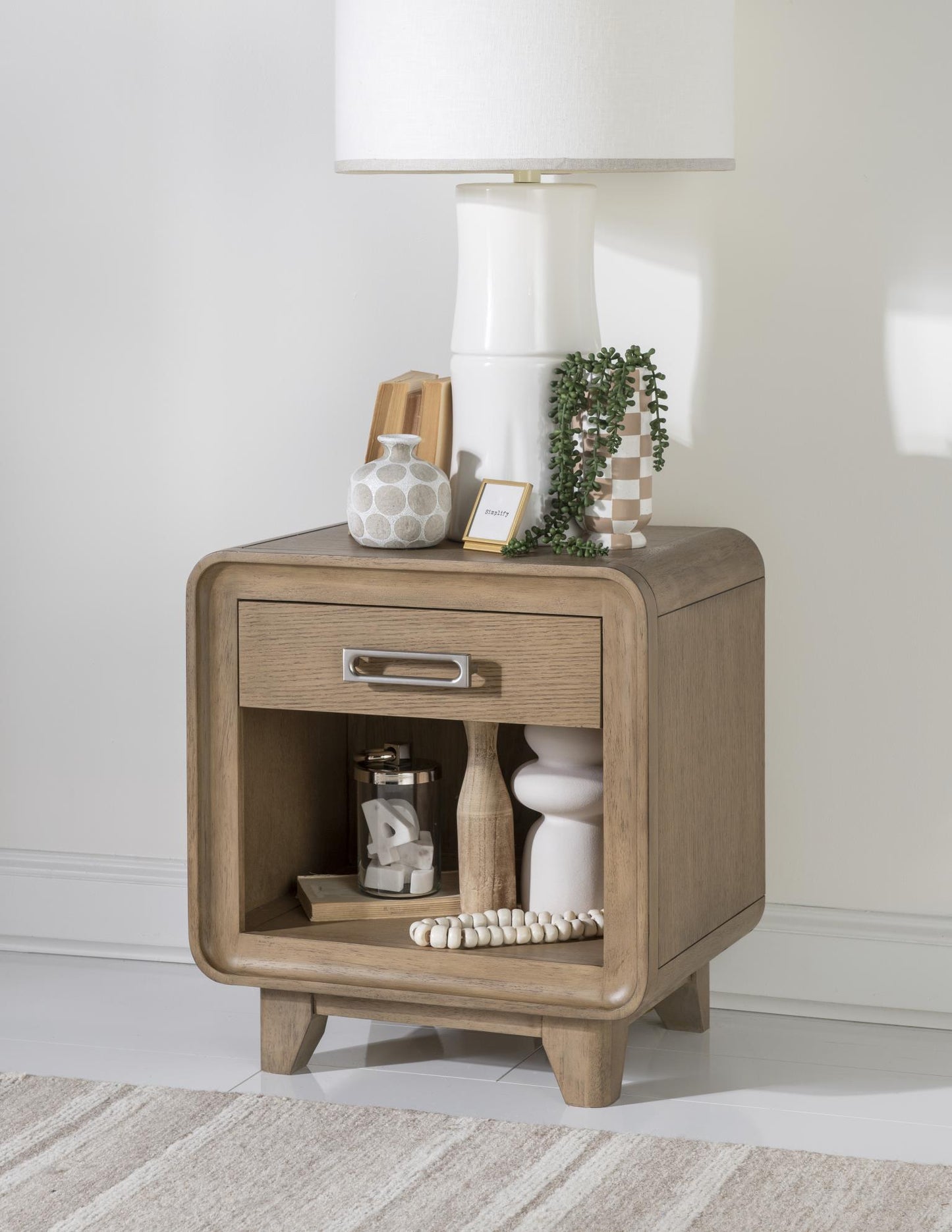 Theo - 1 Drawer Nightstand - Desert Oak