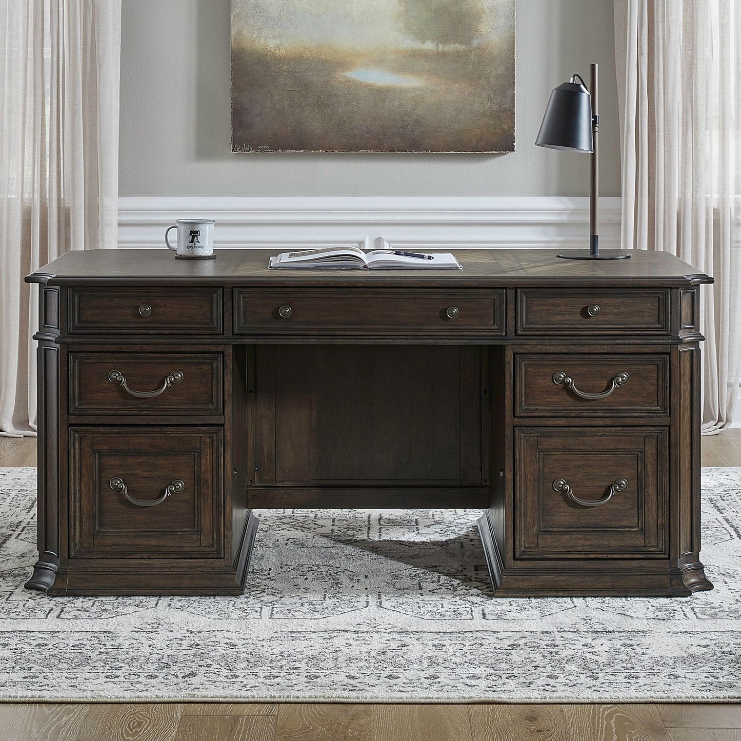 Provence Park - Jr Executive Desk - Chateau Brown
