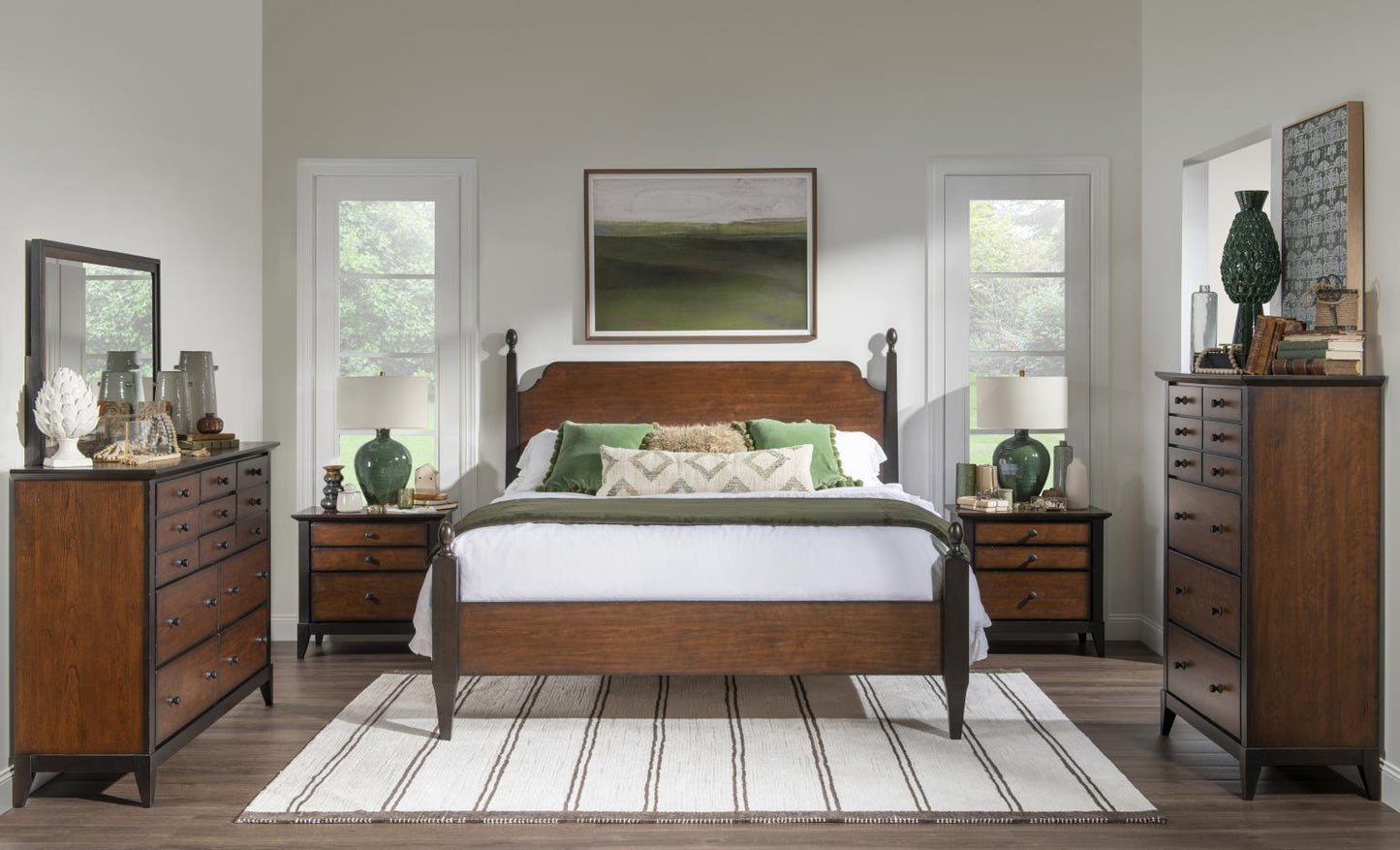 Fenmore - Mirror - Mocha And Distressed Cherry