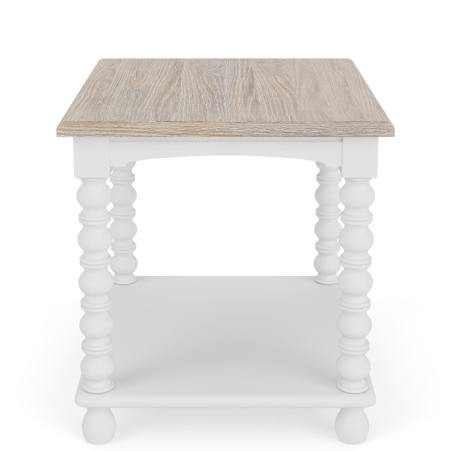 Rosalie - Rectangular Spindle End Table - White