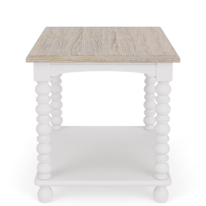 Rosalie - Rectangular Spindle End Table - White