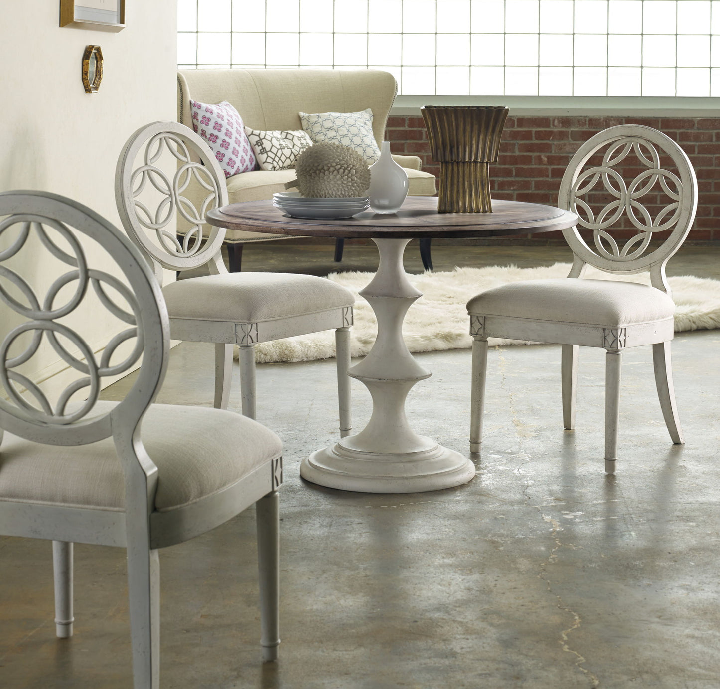 Melange - Brynlee 42" Table - White