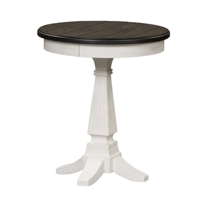 Allyson Park - Chair Side Table - Wirebrushed White / Charcoal