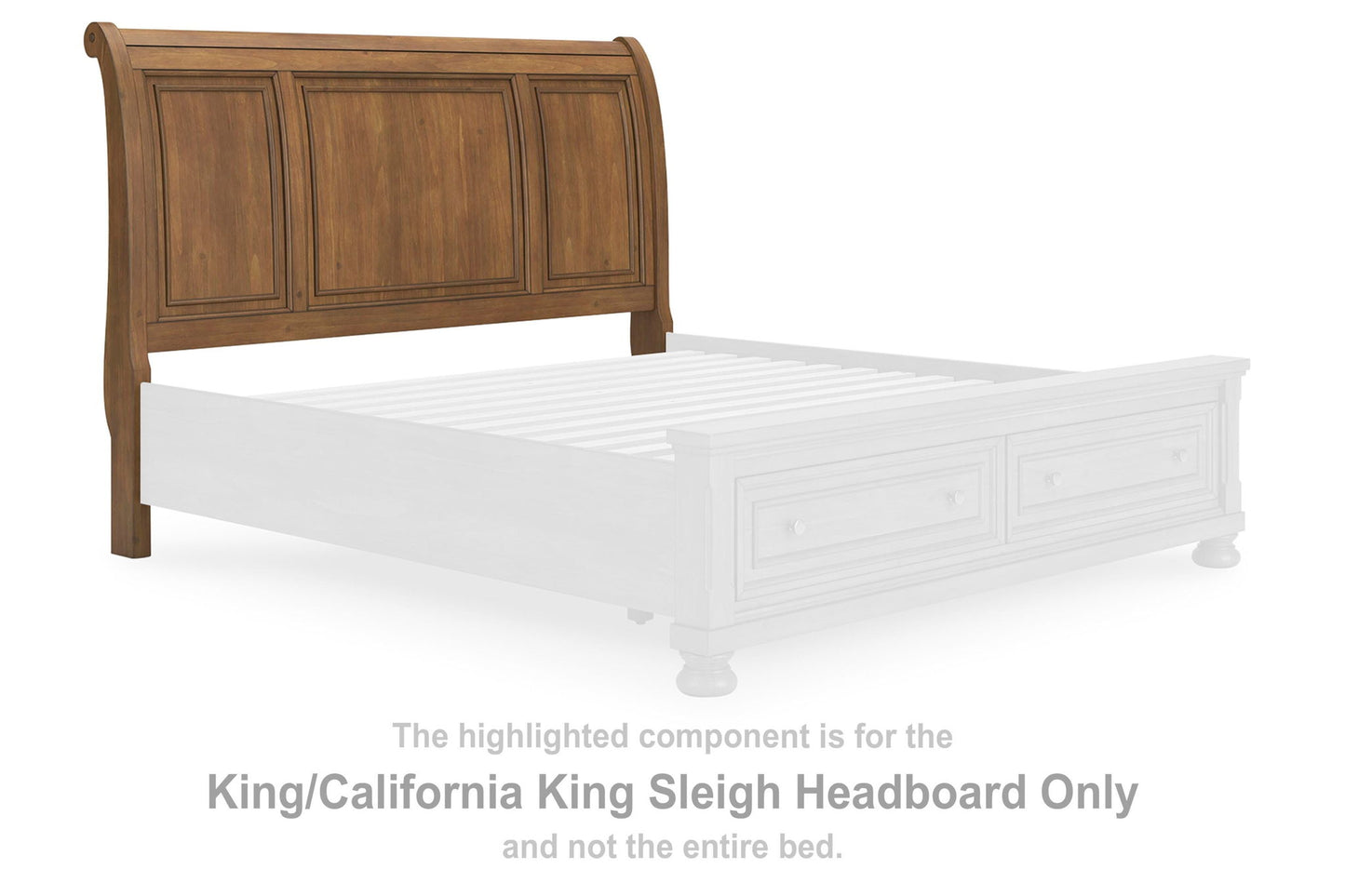 Feddinger - King/California King Sleigh Headboard - Medium Brown
