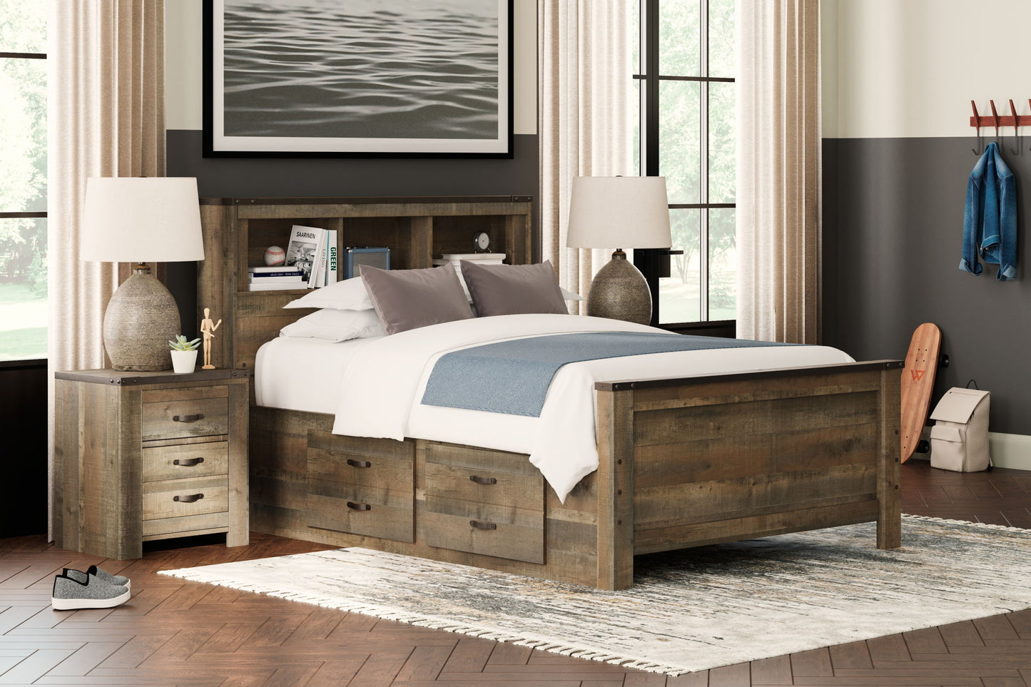 Trinell - Bookcase Bed With Storage