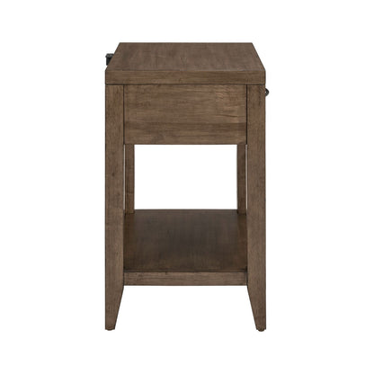 Shaker Lakes - Open Nightstand With Charging Station - Harvest Brown