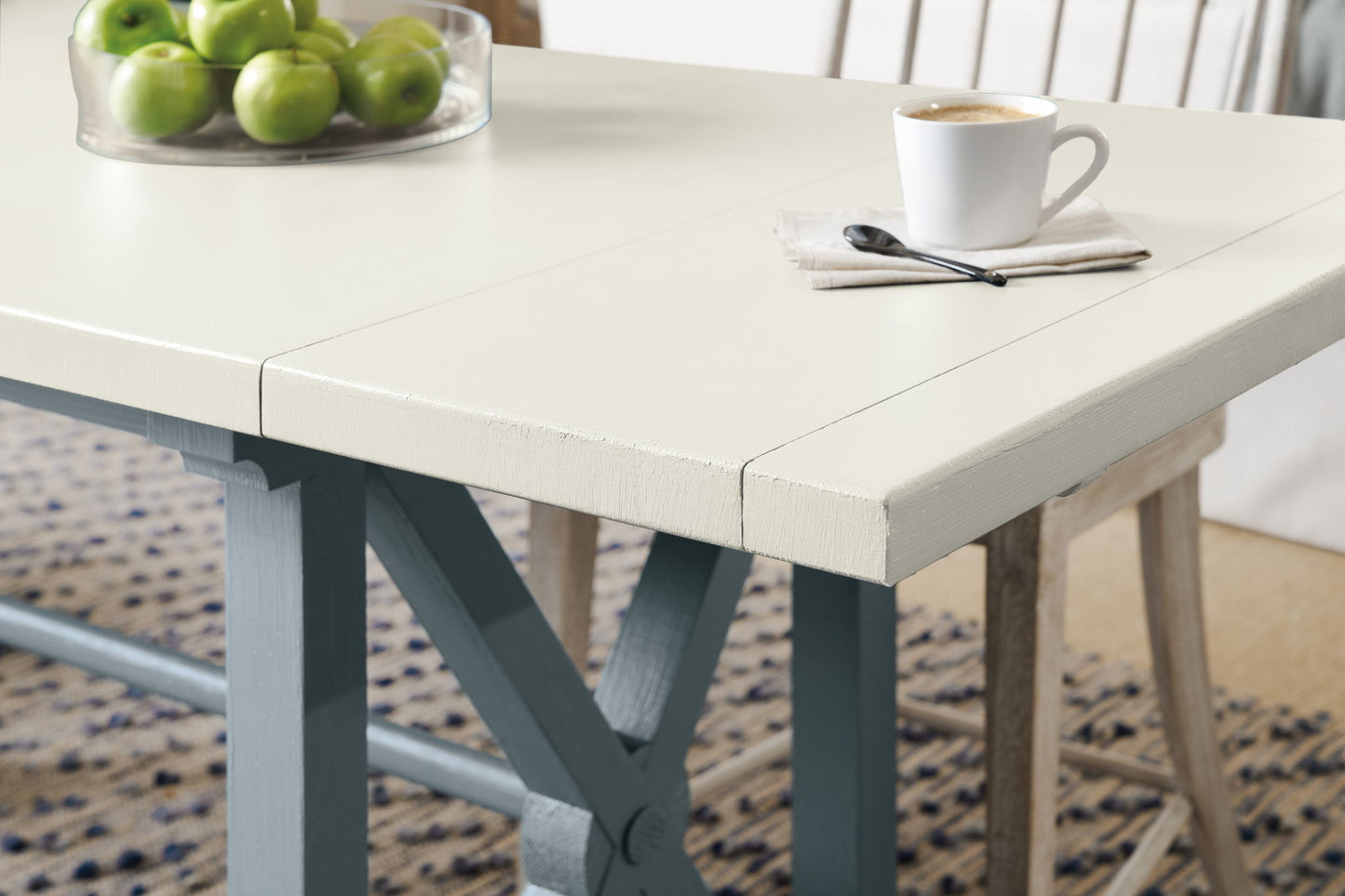 Serenity - Piers Friendship Table With 2-12" Leaves - White