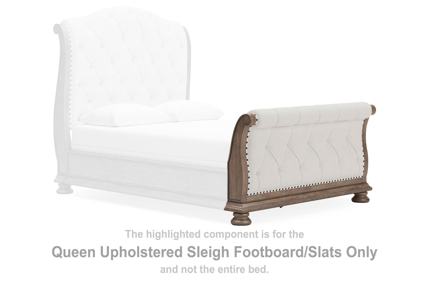 Ardenfield - Queen Upholstered Sleigh Footboard/Slats - Light Brown