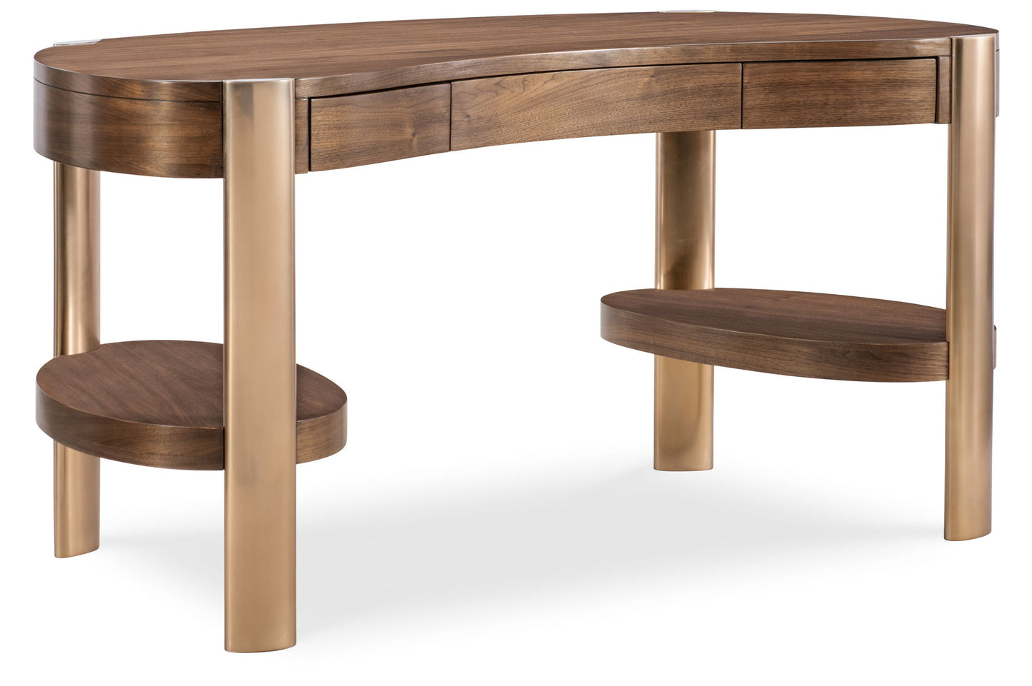Eleana - Writing Desk - Medium Wood / Gold