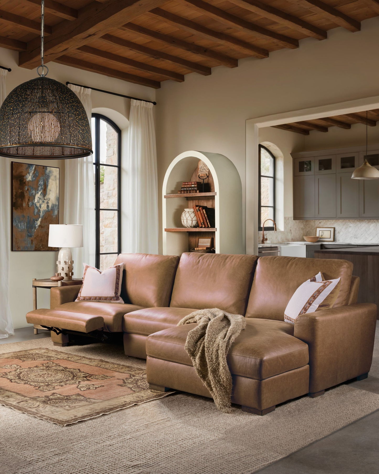 Vineyard Row - Round End Table - Light Brown