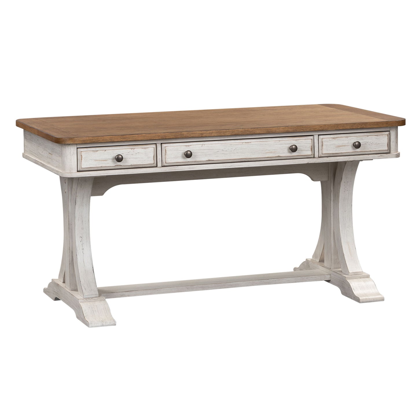 Farmhouse Reimagined - Writing Desk - Antique White / Chestnut Tops