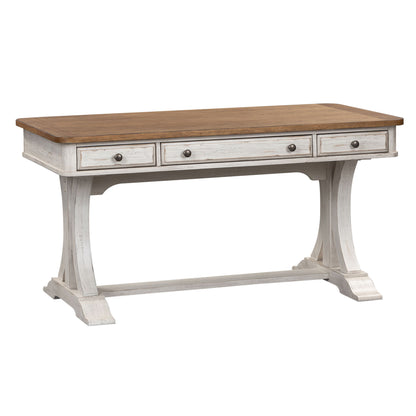 Farmhouse Reimagined - Writing Desk - Antique White / Chestnut Tops