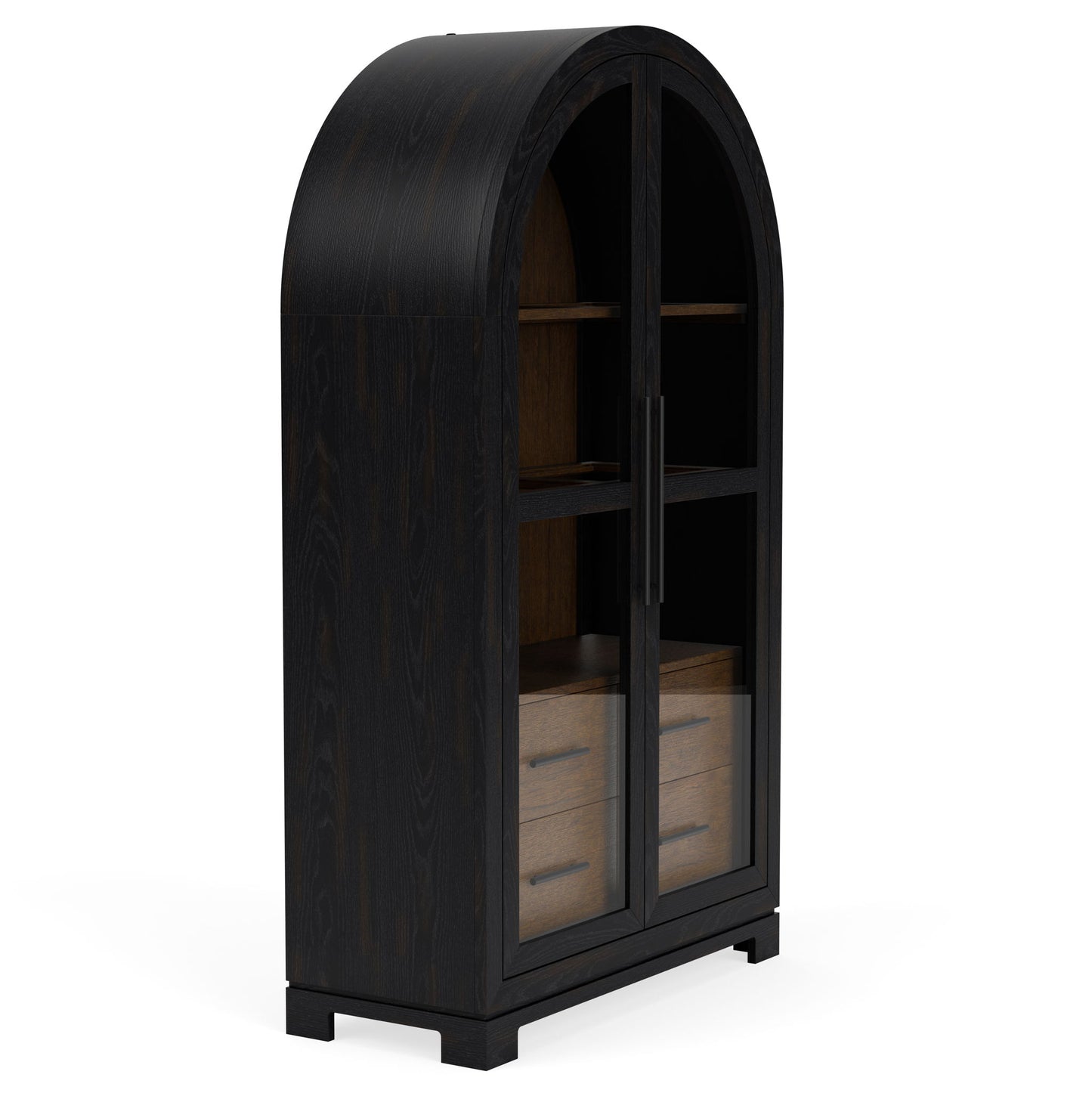 Calhoun - Display Cabinet - Whiskey / Ebony Whiskey Oak