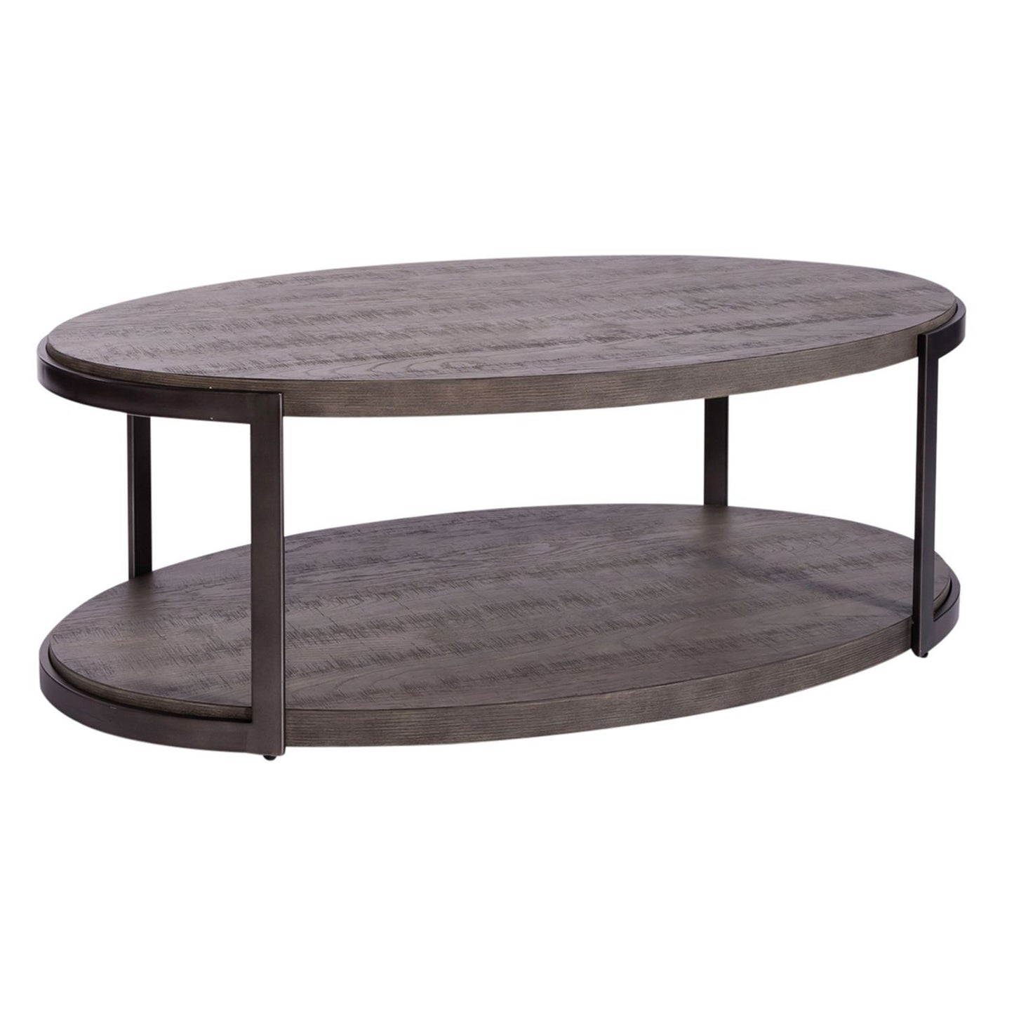 Modern View - 3 Piece Table Set (1 Oval Cocktail Table 2 End Tables) - Gauntlet Gray