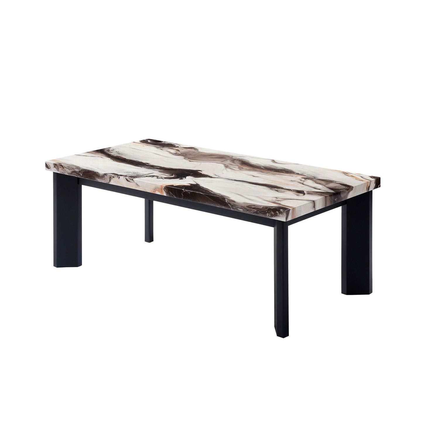 Strata - Faux Marble 3 Piece Occasional Set (1 Coffee & 2 End Tables) - Black / White