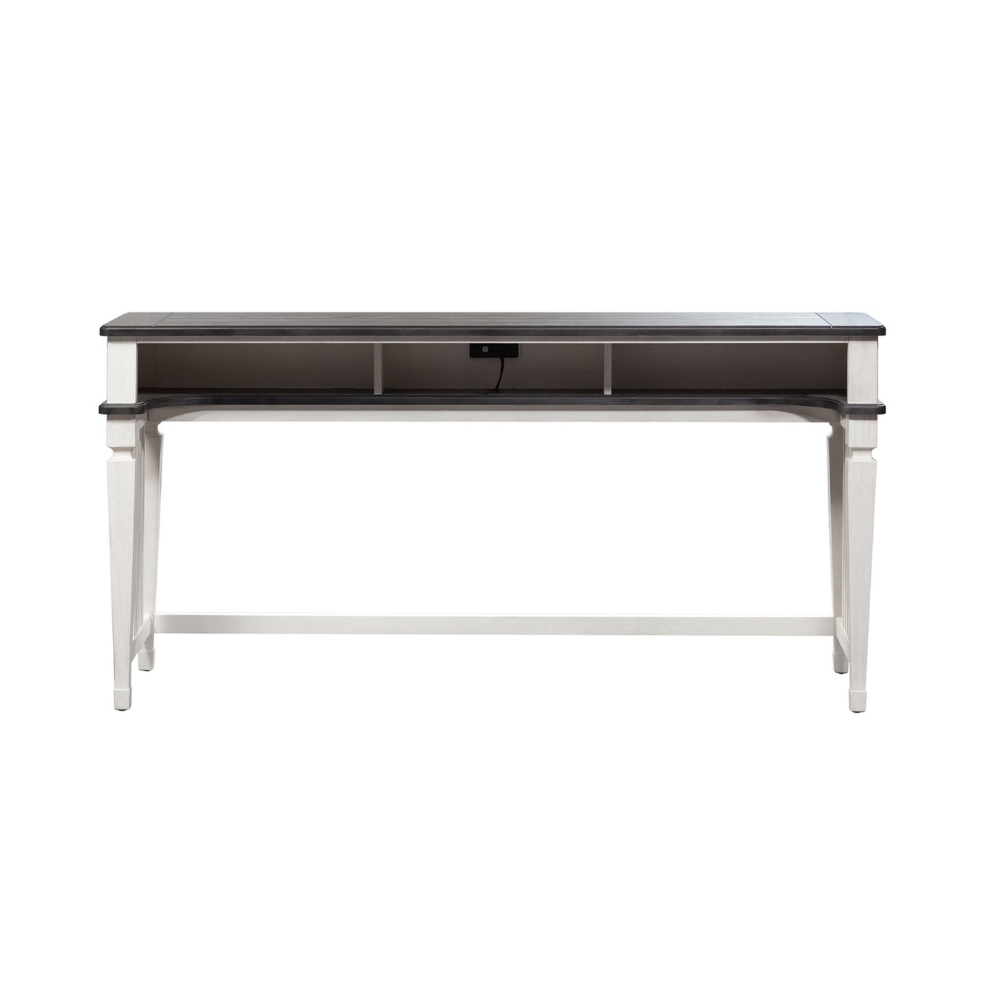 Allyson Park - Console Bar Table - Wirebrushed White / Charcoal