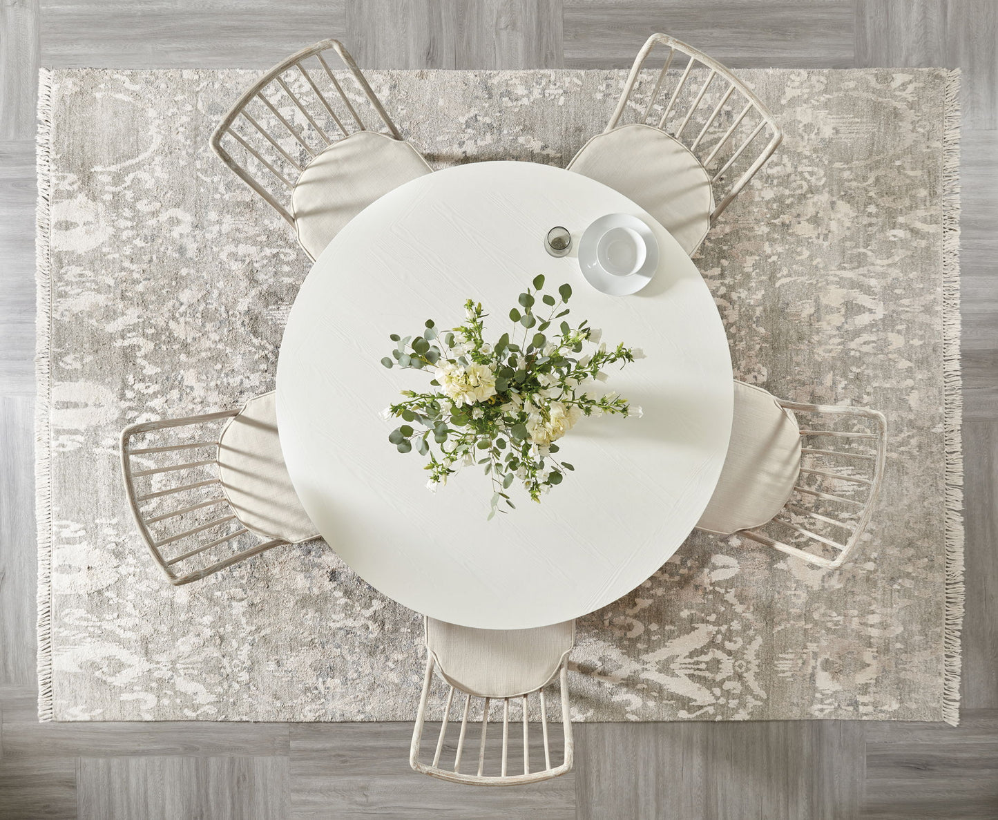 Serenity - Laguna Round Dining Table - Dark Gray / White