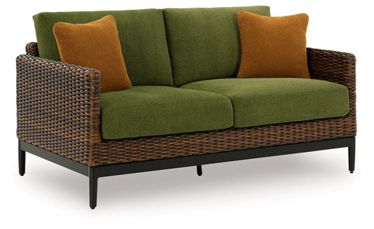 Horizon Hall - Loveseat With Cushion - Brown / Green