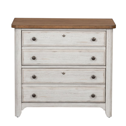 Farmhouse Reimagined - Lateral File - Antique White / Chestnut Tops