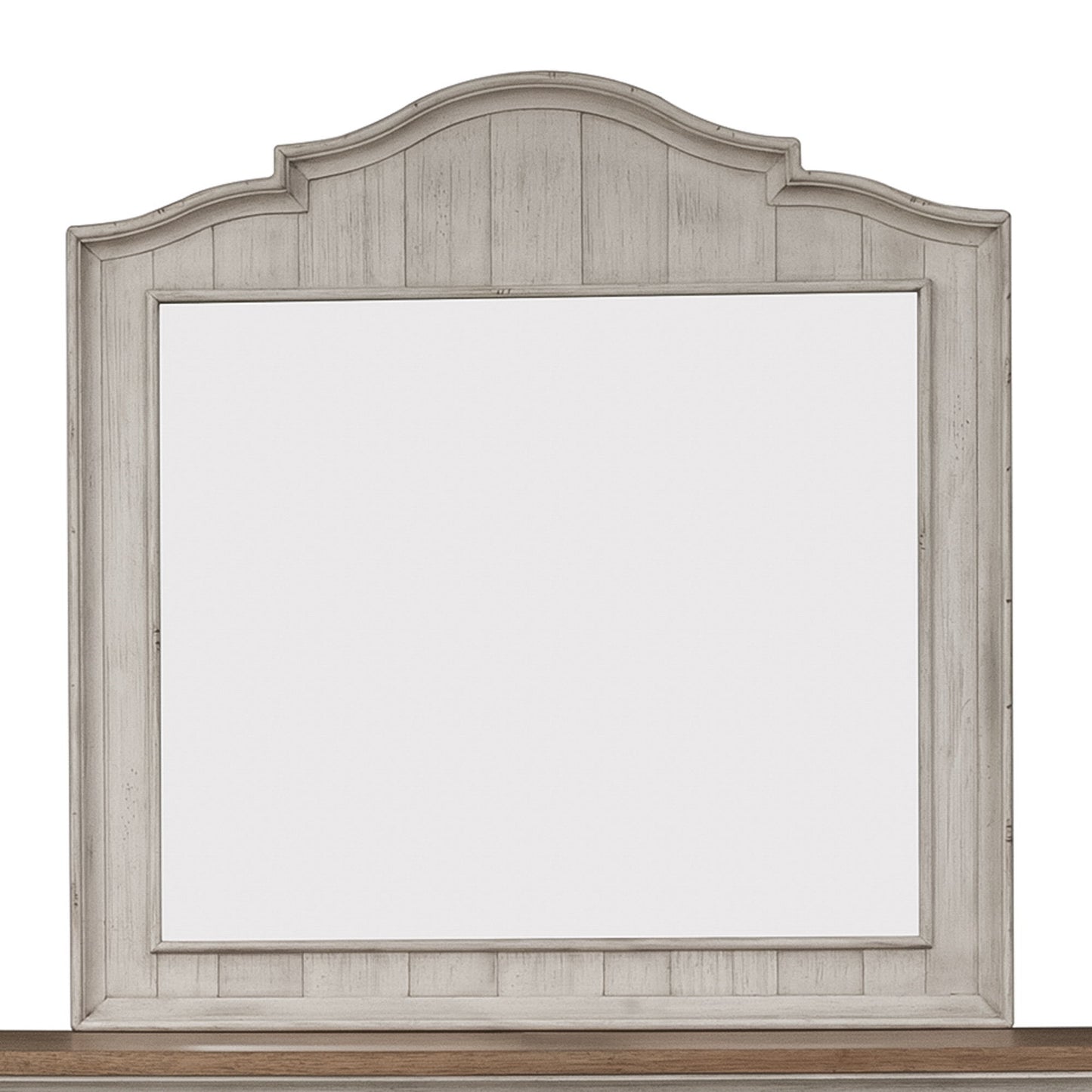 Farmhouse Reimagined - Mirror - Antique White / Chestnut Tops