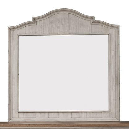 Farmhouse Reimagined - Mirror - Antique White / Chestnut Tops