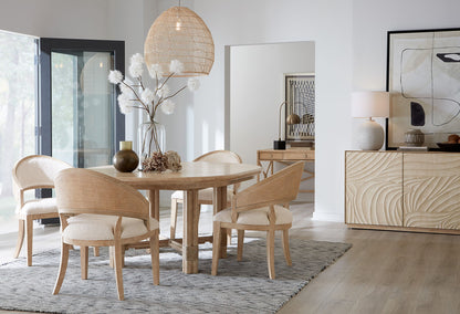 Retreat - Pole Rattan Round Dining Table With 1-20in Leaf