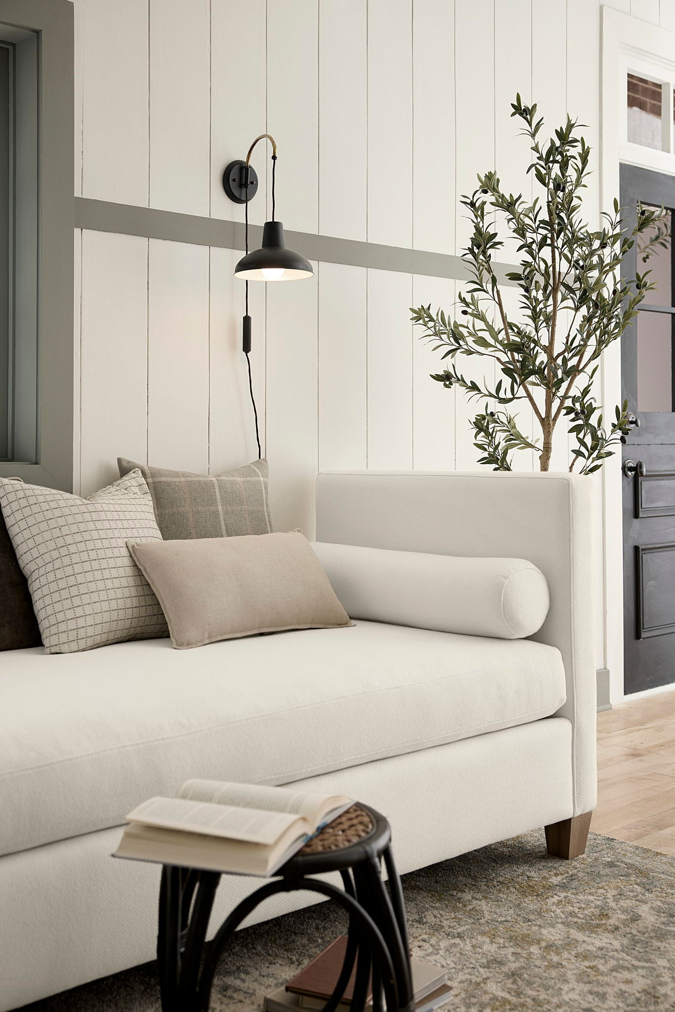 Tide & Timber - Linen Upholstery Day Bed With Twin Mattress And 4 Legs